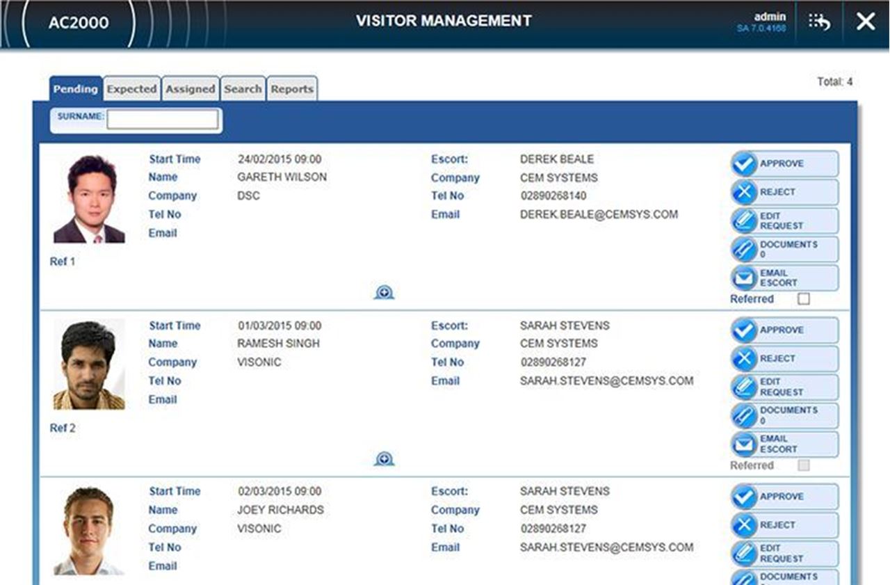AC2000 WEB Visitor Management in Armenia at Vantag LLC